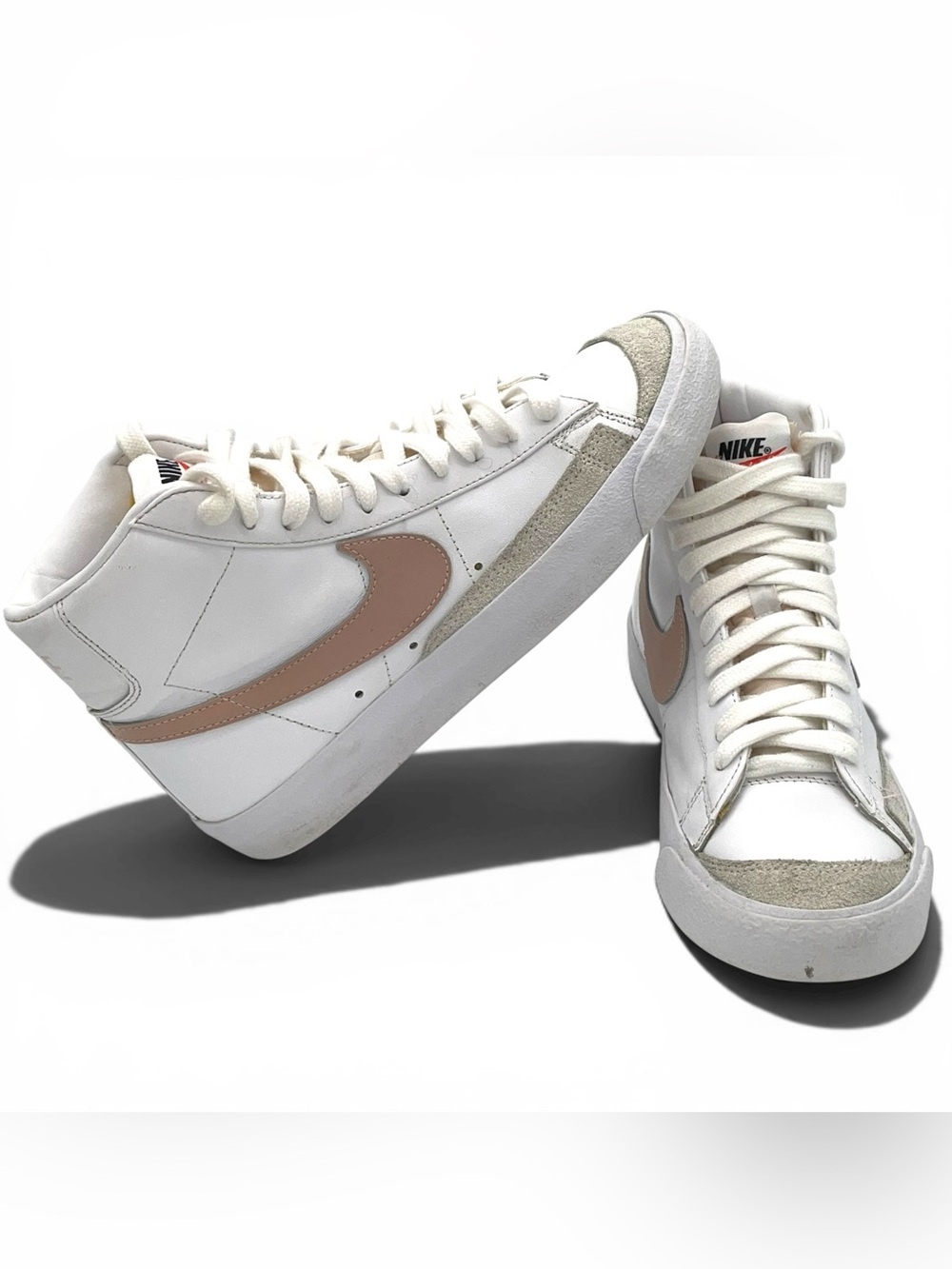 Nike Blazer Mid β77 Vintage Size 8 White Pink Swoosh Casual Sneakers - Picture 9 of 11
